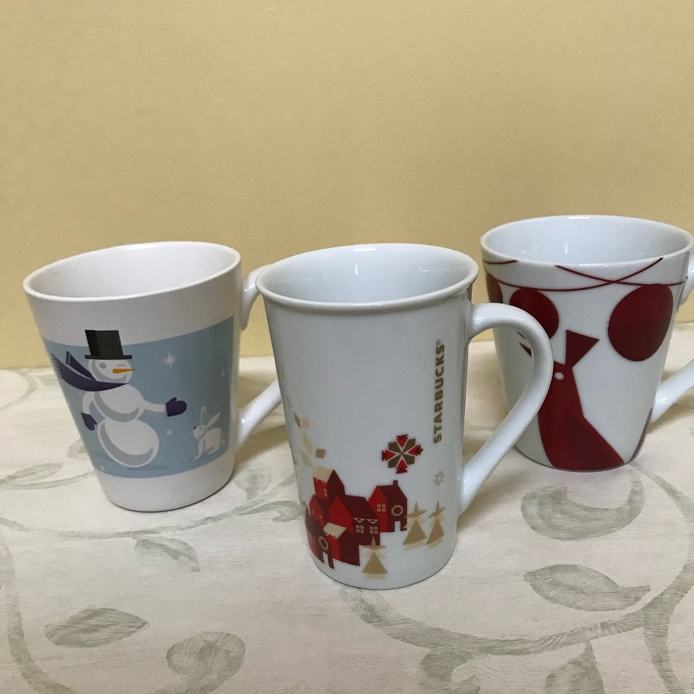 3 STARBUCKS MUGS + TATTOOS